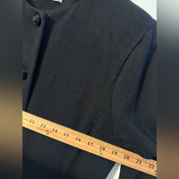 ST. JOHN Vintage 12 Wool Silk Santana Knit Button Down Sweater Blazer Old Money - Picture 8 of 14